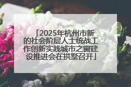 2025年杭州市新的社会阶层人士统战工作创新实践城市之窗建设推进会在拱墅召开